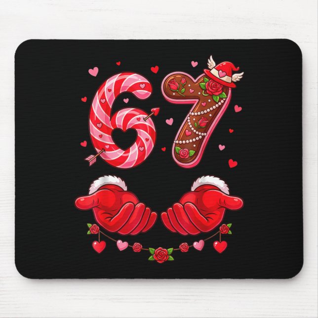 Tapis De Souris Six Seven 67 Meme 6 7 Valentines Day Heart Men Wom (Devant)