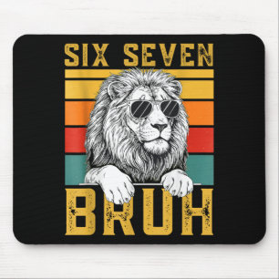 Tapis De Souris Six Seven 6 7 67 Mème Drôle Lion Rétro Vintage Dés
