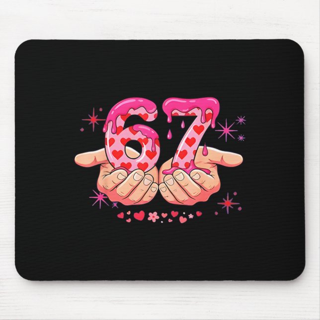 Tapis De Souris Six Seven 6 7 Meme Heart Drip Valentine’s Day Boy  (Devant)