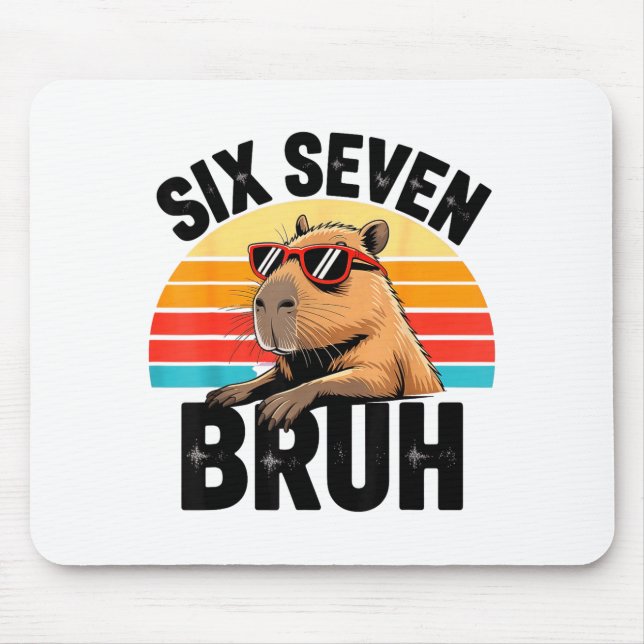 Tapis De Souris Six Seven Bruh 67 Meme Capybara  (Devant)