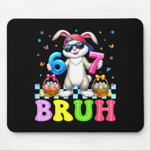 Tapis De Souris Six Seven Bruh 6 7 Mème Joyeux Jour de Pâques Lapi