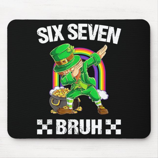 Tapis De Souris Six Seven Bruh Dabbing Leprechaun Saint-Patrick  (Devant)