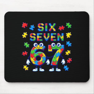 Tapis De Souris Six Seven Bruh Sensibilisation à l'autisme 6 7 Mem