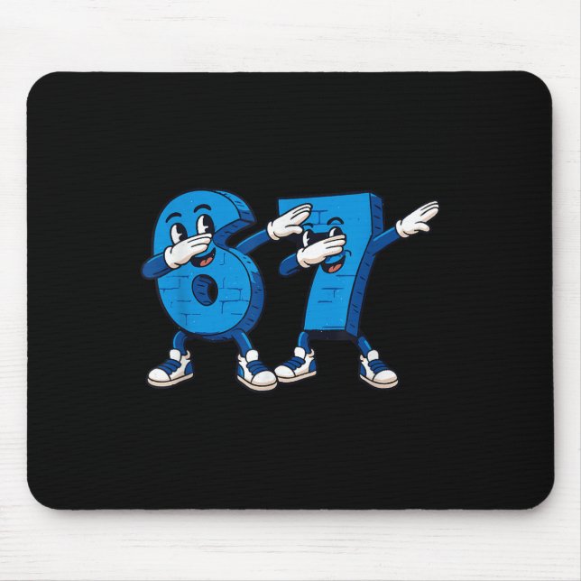 Tapis De Souris Six Seven Dabbing Cool Meme 67 Drôle Numéro de Dab (Devant)