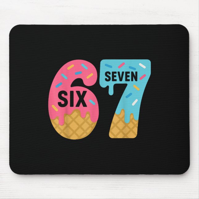 Tapis De Souris Six Seven Glace Drip Cool Meme 67 Drôle Drippi (Devant)