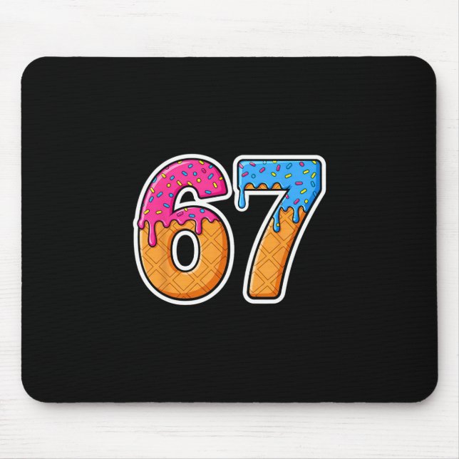 Tapis De Souris Six Seven Ice Cream Drip Gen Alpha Argot Tendance  (Devant)