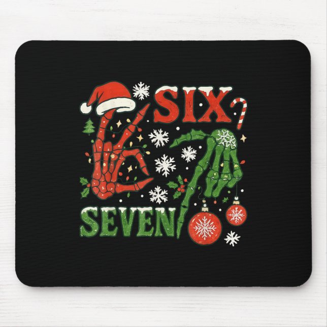 Tapis De Souris Six Seven Meme Noël 6-7 Noël Squelette Ha (Devant)