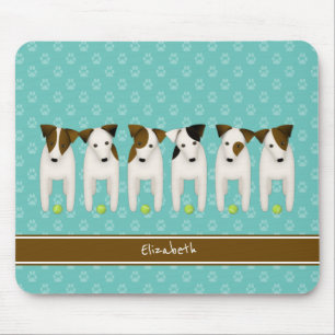 Tapis De Souris six whimsical terriers Jack Russell dogs