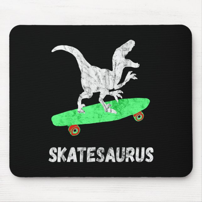 Tapis De Souris Skateboard Dinosaur Skateboarding T-rex Funny Skat (Devant)