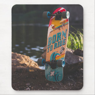 Tapis De Souris Skateboard Né À Ride