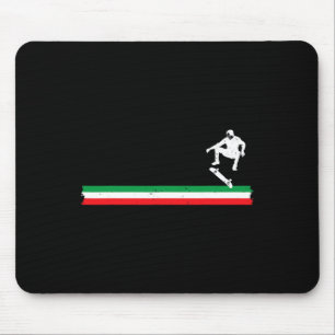 Tapis De Souris Skateboard Skateboardeur Italien Drapeau Italie Sk