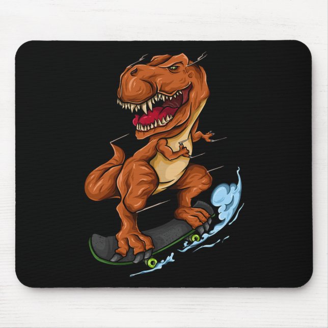 Tapis De Souris Skateboarding T-rex - Cute Trex Dinosaur Skateboar (Devant)