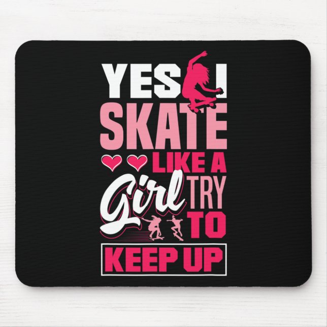 Tapis De Souris Skateuse féminine en longboard Freeboard (Devant)