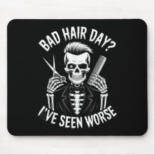 Tapis De Souris Skeleton Barber Halloween Funny Soky Hair Stylis