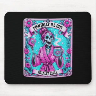 Tapis De Souris Skeleton Coffee Tarot Card Mental Mll Mais Totale