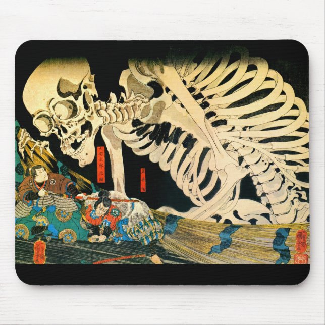 Tapis De Souris Skeleton convoqué par Witch Kuniyoshi Fine Art (Devant)