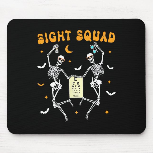 Tapis De Souris Skeleton Dancing Sight Squad Halloween Optométrist (Devant)