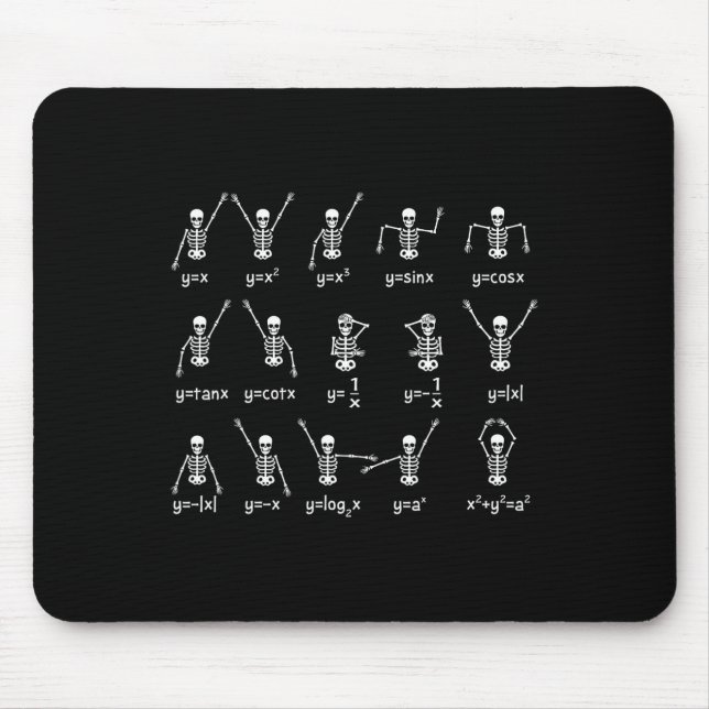 Tapis De Souris Skeleton Danse Chiffres Équation Math Enseignant H (Devant)