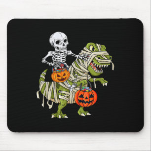 Tapis De Souris Skeleton équitation maman Dinosaur T Rex Halloween