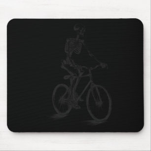 Tapis De Souris Skeleton équitation vélo effroi Halloween Skeleton
