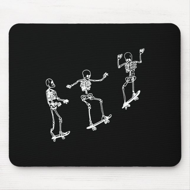 Tapis De Souris Skeleton Fun Skateboard Halloween Skateboard Sk (Devant)