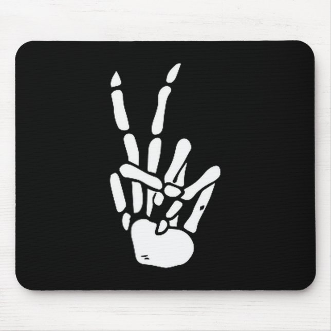 Tapis De Souris Skeleton Hand Peace Sign Bone  (Devant)