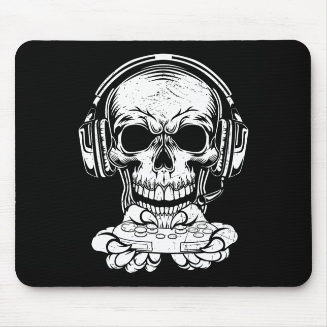 Tapis De Souris Skeleton Jeu Vêtements Éffrayants Vidéo Jeu Ventil (Devant)