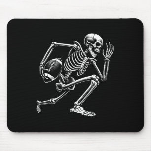 Tapis De Souris Skeleton Jouer Football Halloween Crâne Lover