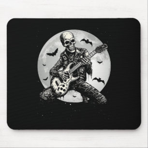 Tapis De Souris Skeleton Jouer Guitare Punk Rock Musique Halloween