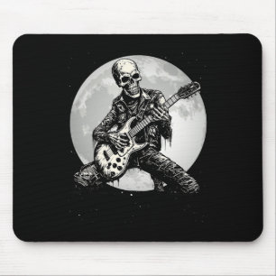 Tapis De Souris Skeleton Jouer Guitare Punk Rock Musique Halloween
