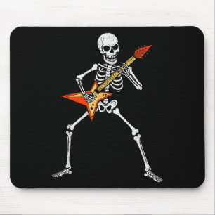 Tapis De Souris Skeleton Jouer Guitare Rock Musique Soky Halloween