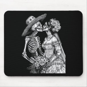 Tapis De Souris Skeleton Mariage Mariée Et Jour De La Pièce Morte