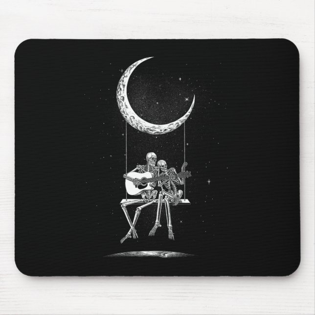 Tapis De Souris Skeleton Moon Band Tee - shirts - Rock And Roll Co (Devant)