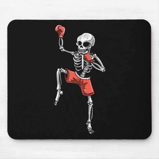Tapis De Souris Skeleton Muay Thai Halloween Kickboxing Mixed mart (Devant)