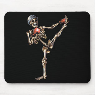 Tapis De Souris Skeleton Muay Thai Halloween Kickboxing Mma Combat