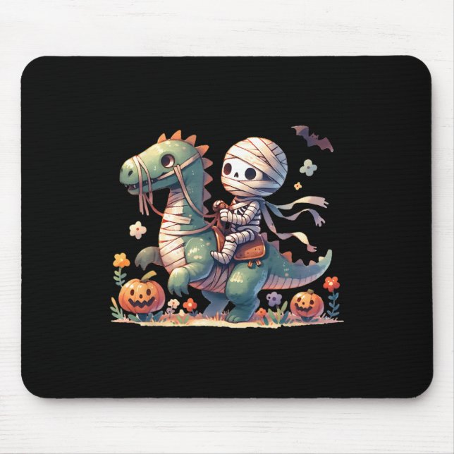 Tapis De Souris Skeleton Riding Dragon Halloween Thème Citrouille  (Devant)