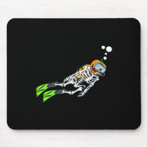 Tapis De Souris Skeleton Scu Diving Halloween Citrouille Diver