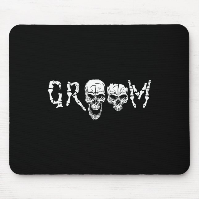 Tapis De Souris - Skeleton Skull Halloween Mariage Bachelor (Devant)