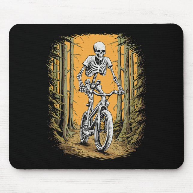 Tapis De Souris Skeleton VTT Cycliste Skeleton Halloween (Devant)