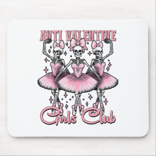 Tapis De Souris Skeletons club filles anti-valentin en rose