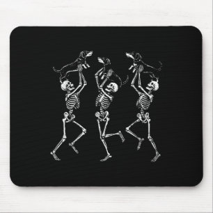Tapis De Souris Skeletons Dansants Rétro Dachshund Cute Halloween 