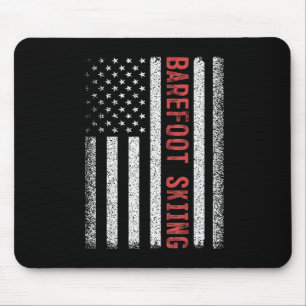 Tapis De Souris Ski alpin sans chaussures Drapeau américain 4 juil