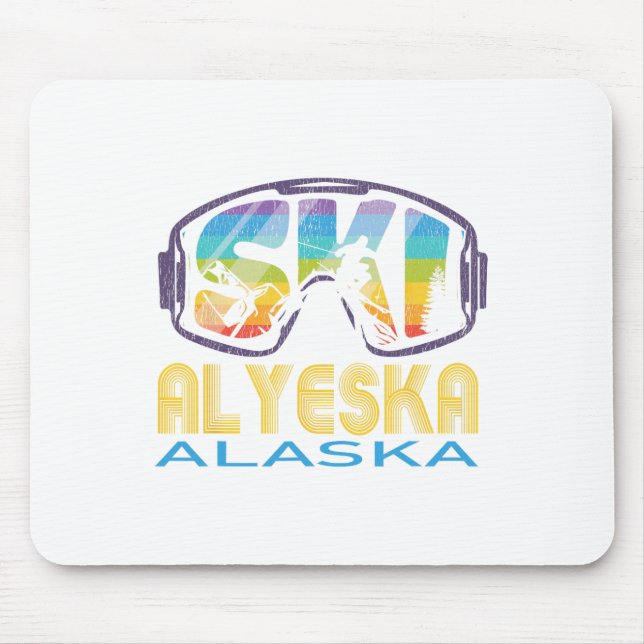 Tapis De Souris Ski Alyeska Alaska Ski Vacances (Devant)