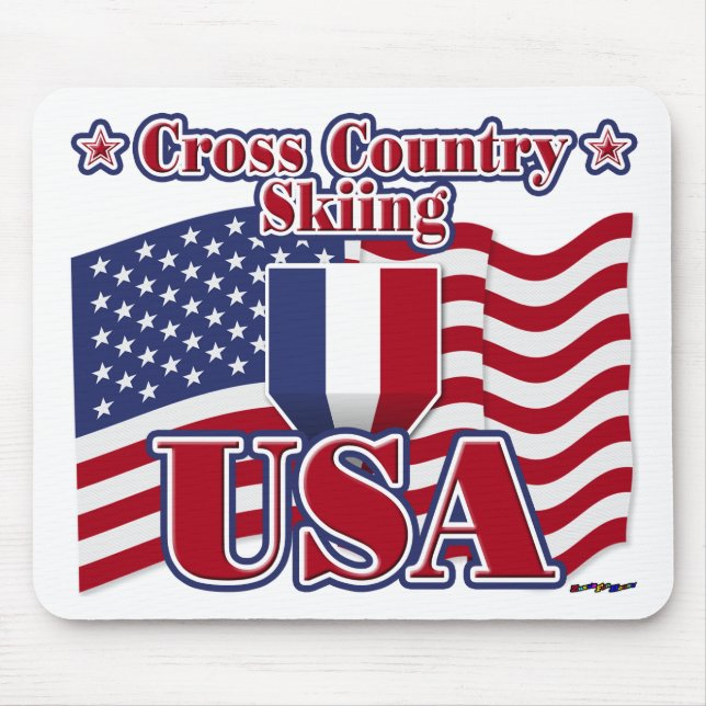 Tapis De Souris Ski de fond USA (Devant)