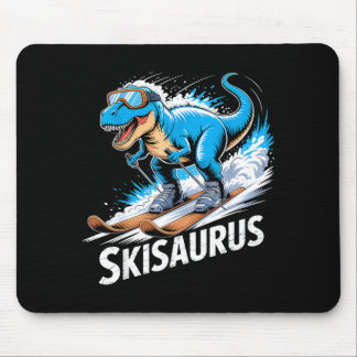 Tapis De Souris Ski Dinosaur Winter Sport Skier Dino Funny Skiing 