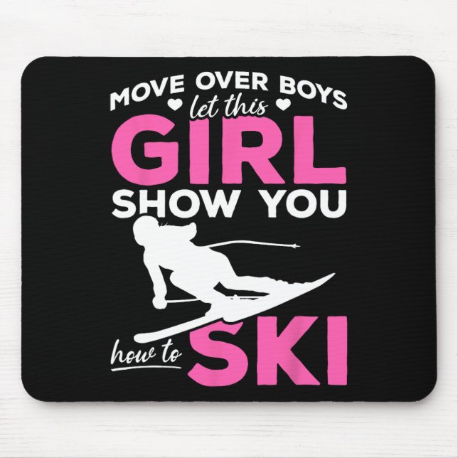 Tapis De Souris Ski Girl Déplace Les Garçons Laissez Cette Fille V (Devant)