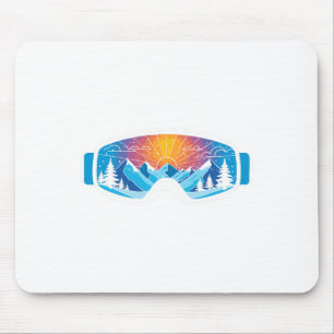 Tapis De Souris Ski Goggles Art Nature Mountains Minimaliste Ski