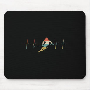 Tapis De Souris Ski Heartbeat Retro Ecg Ekg Skii