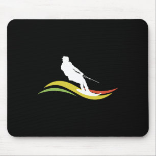 Tapis De Souris Ski nautique rétro ski nautique vagues