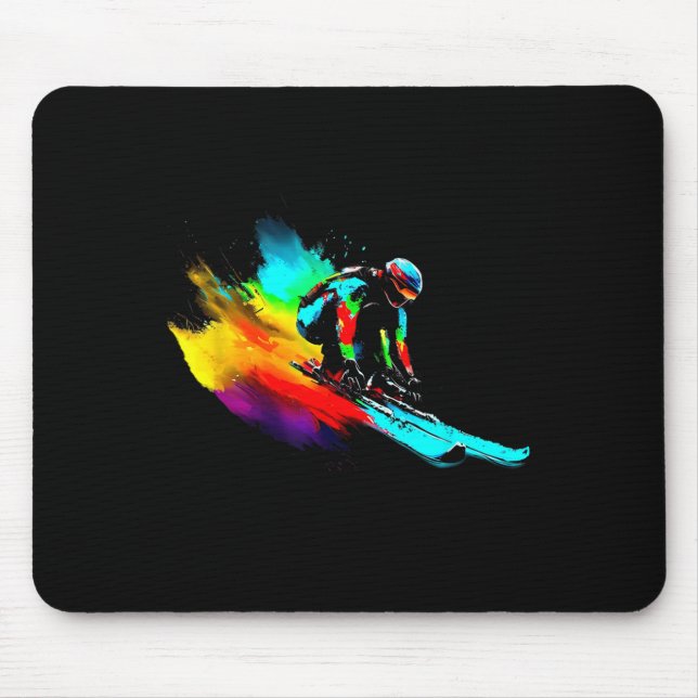 Tapis De Souris Ski Racing Arc-en-ciel (Devant)